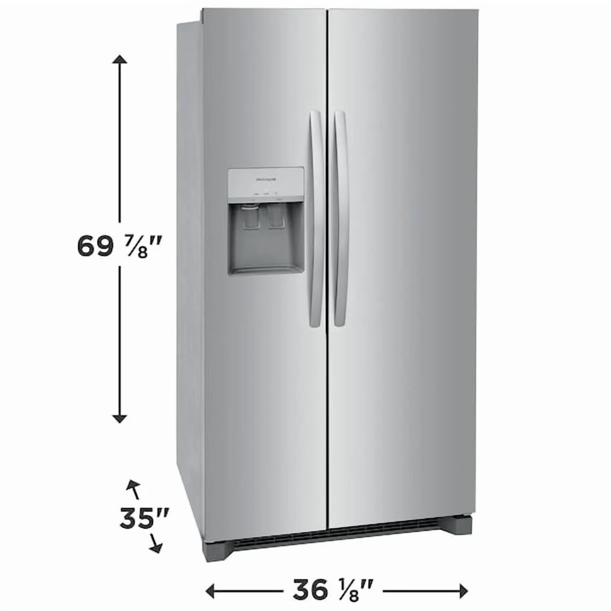 FRSS2623AS 26 Cu. Ft. 36" Standard Depth Side-by-Side Refrigerator, Energy Star Certified, Stainless Steel(Stainless Steel) - Image 2