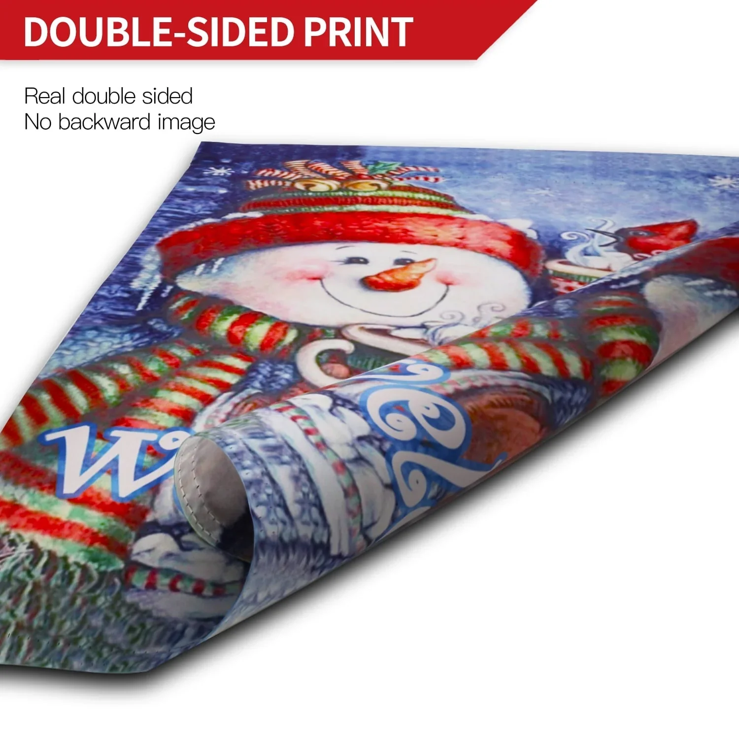 Anley Double Sided Welcome Winter Garden Flag, Snowman Bird Snowflake Garden Flags 18 x 12.5 Inch