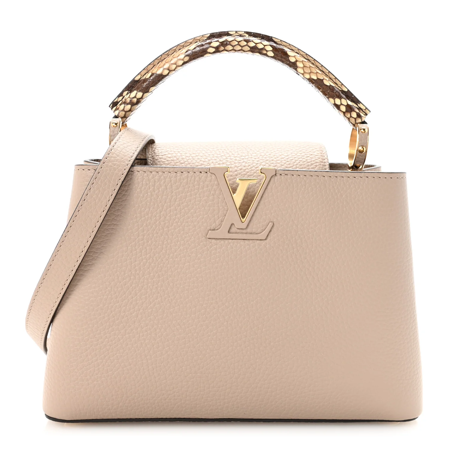 Taurillon Snakeskin Capucines BB Galet