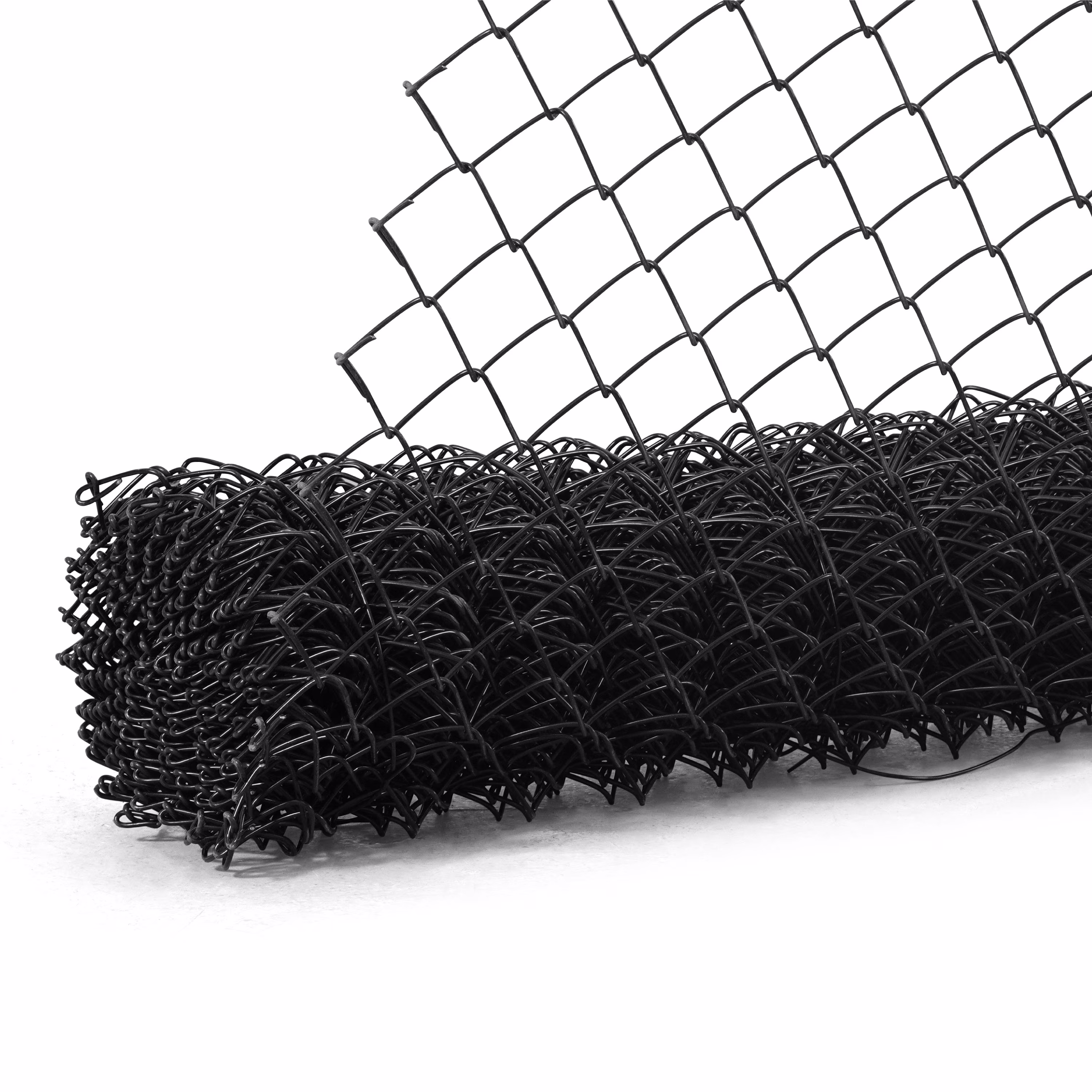 Fencer Wire 9 Gauge Black Vinyl Coated Galvanized Steel Chain Link Fence Fabric, Diamond Mesh Size 2-3/8 Inch, Galvanized Fencing Wire Roll for Garden and Animals Enclosure (6ft. x 50ft.)