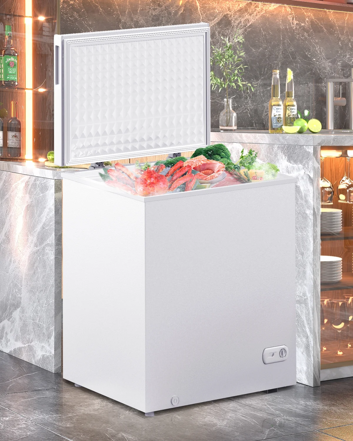 10.0 Cu Ft Chest Freezer, Deep Freezer with Removable Baskets, Adjustable Temperature,White - Image 2