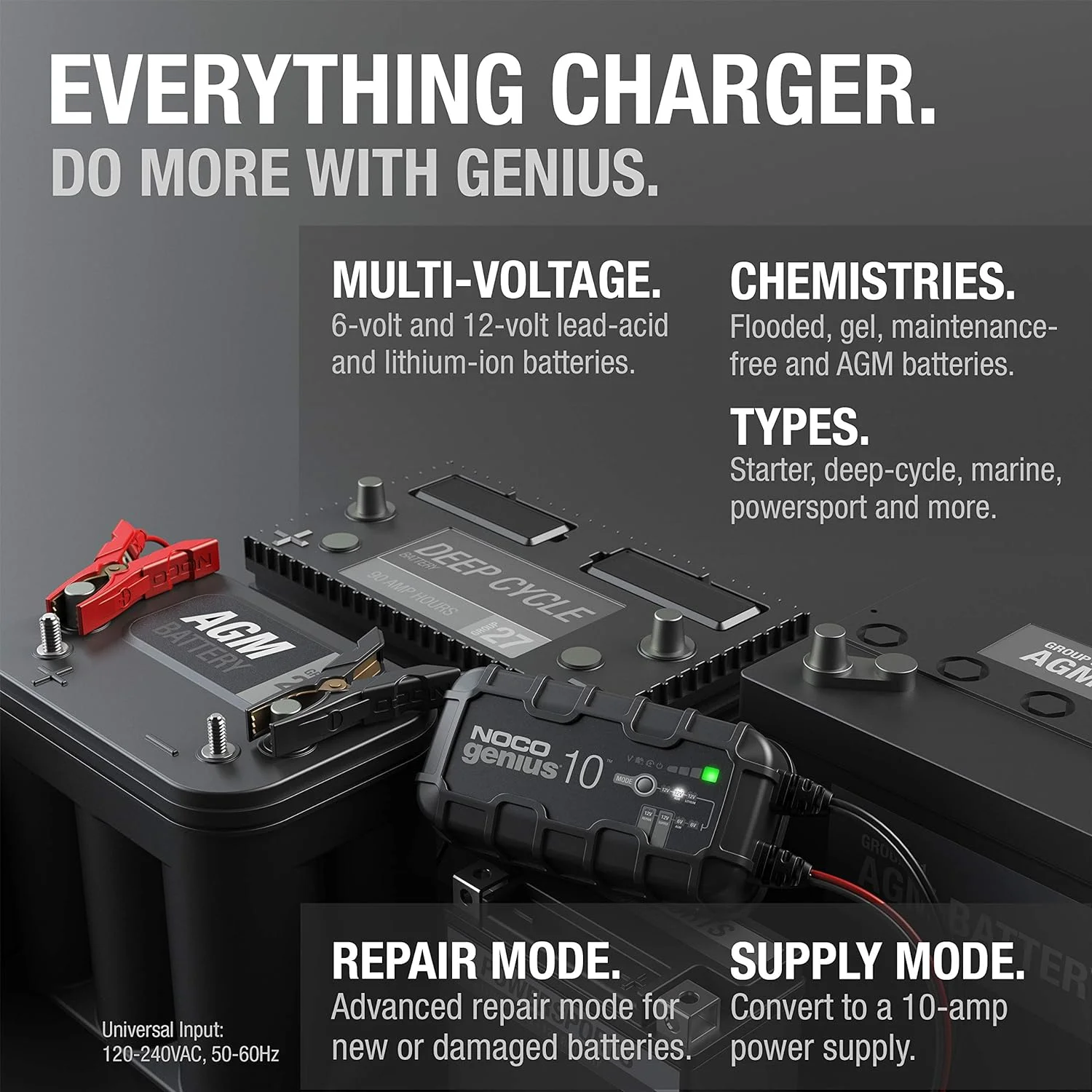GENIUS10: 10A 6V/12V Smart Battery Charger, Maintainer and Desulfator - Image 5