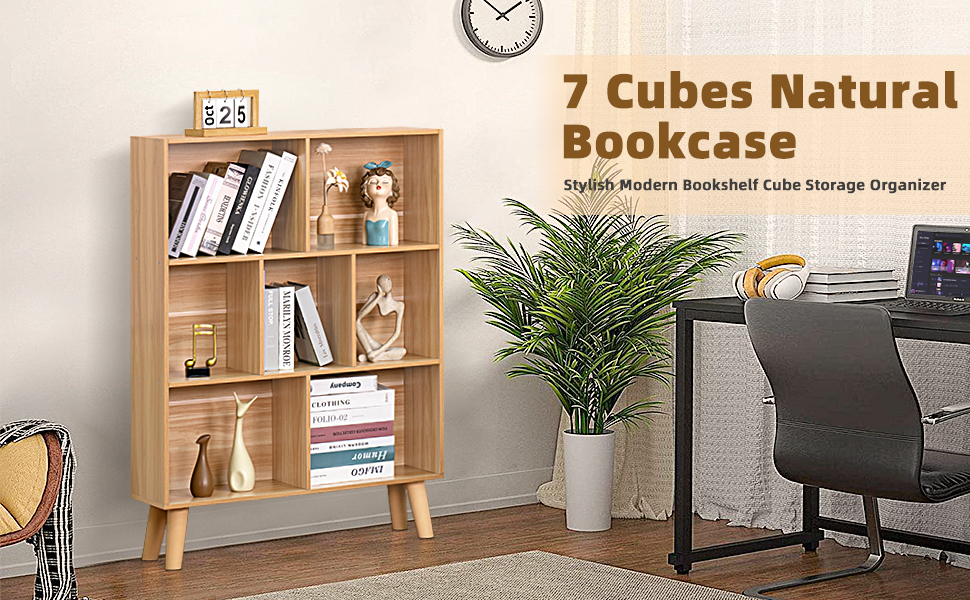 LEYAOYAO 7-cube drewniana biblioteczka
