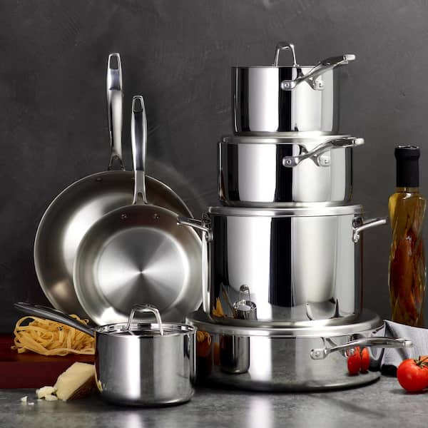 Gourmet Tri - Ply Clad 12 - Piece Stainless Steel Cookware Set