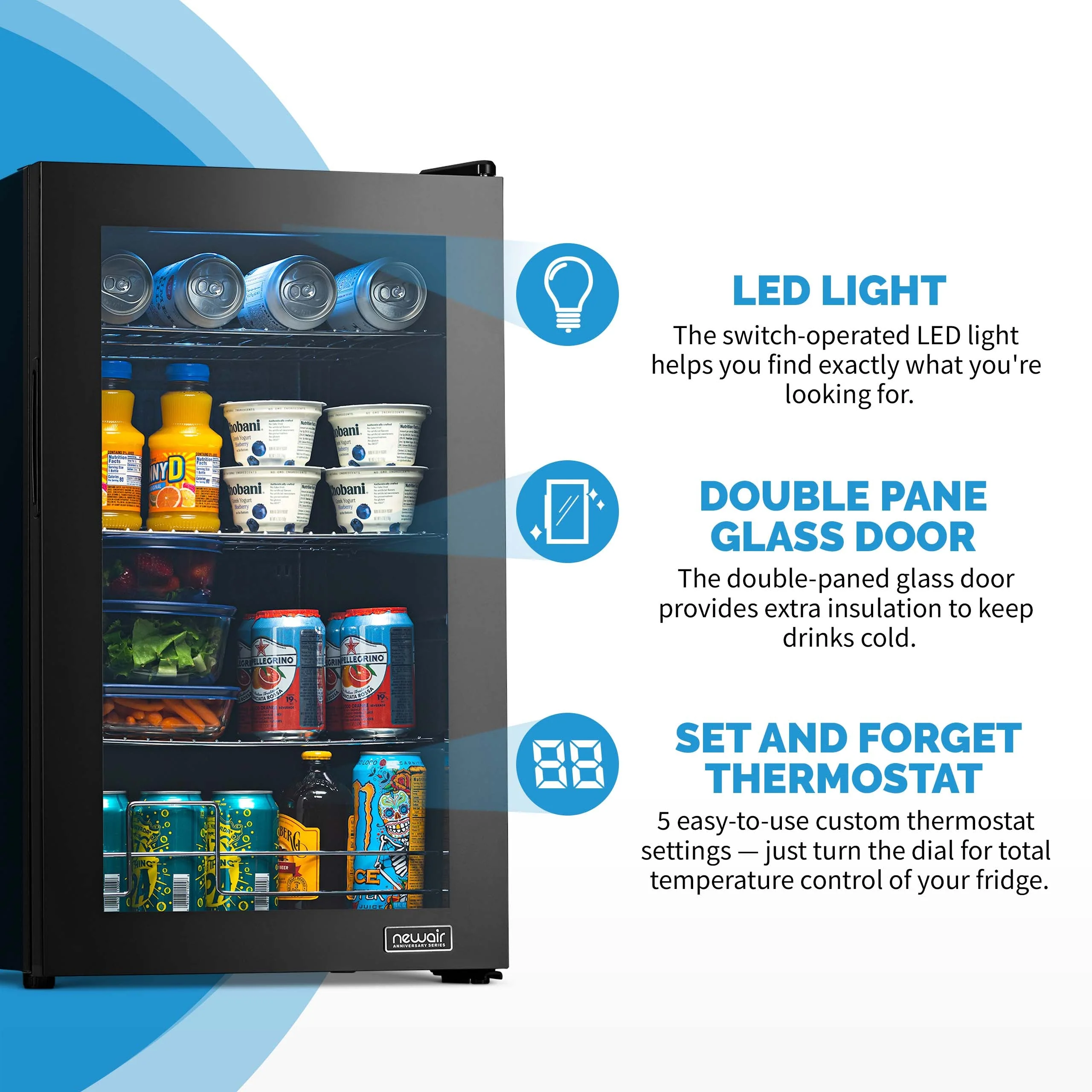 Newair Limited Edition 100-Can Anniversary Beverage Fridge - 16.93