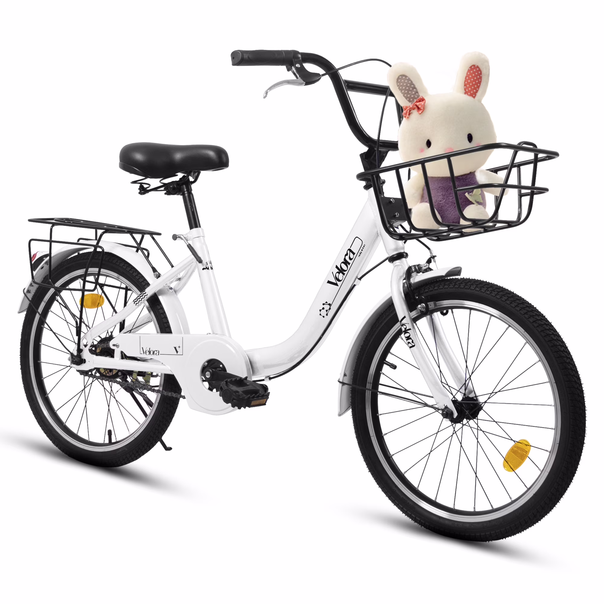 20 Inch Kids Bike for Boys Girls, 1 Speed Children Bicycle with Basket, Rear Seat, Chain Guard, Coaster Brake and V-Brake, Steel Frame Kids Bike for Ages 6-12 Years Old Birthday Gift, Purple(Purple) - Image 7