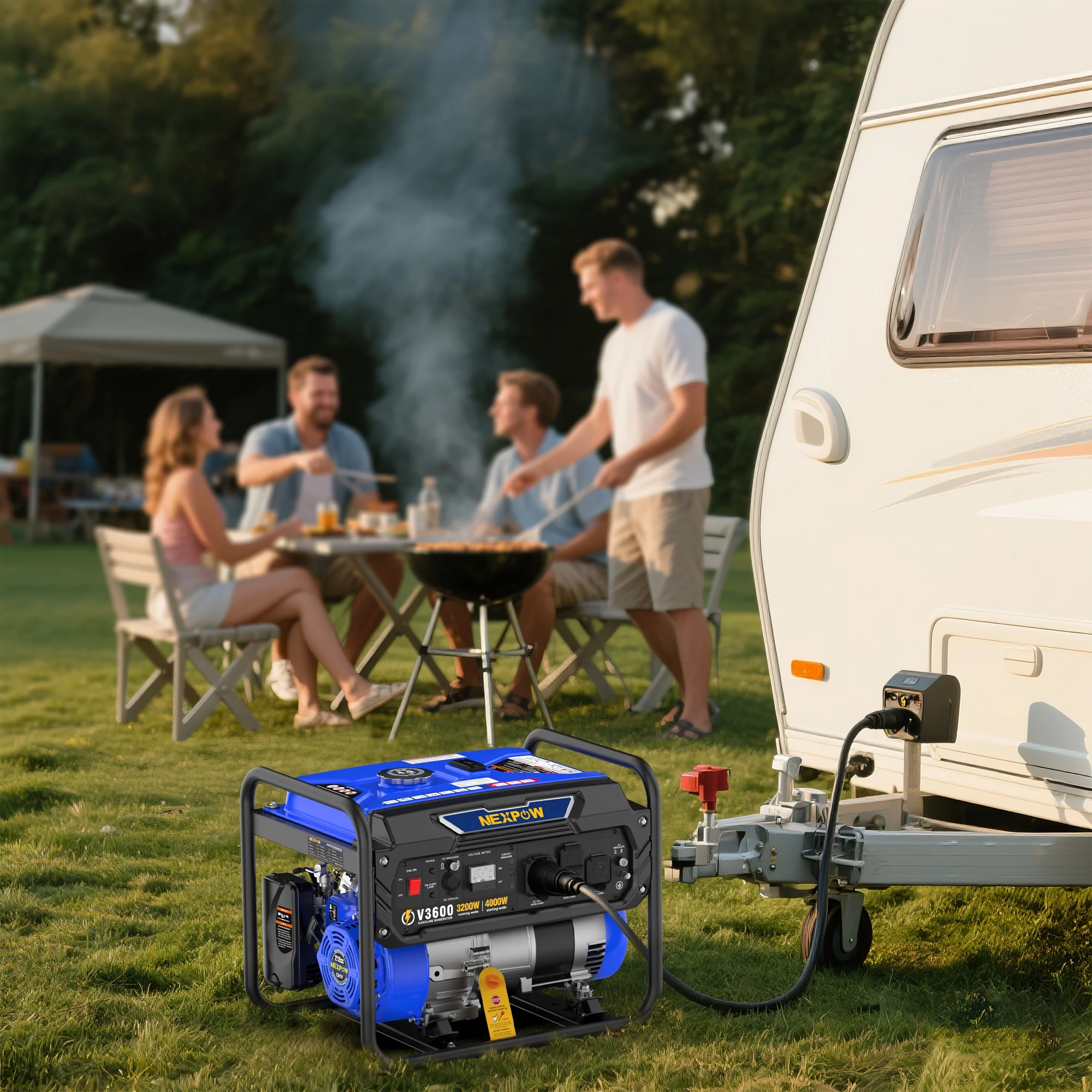 4000W Portable Generator, Gasoline Powered RV Ready Generator for Backup Home Outdoor Camping, EPA Compliant, 9H Full Load Runtime, Open Frame(4000 W) - Image 10
