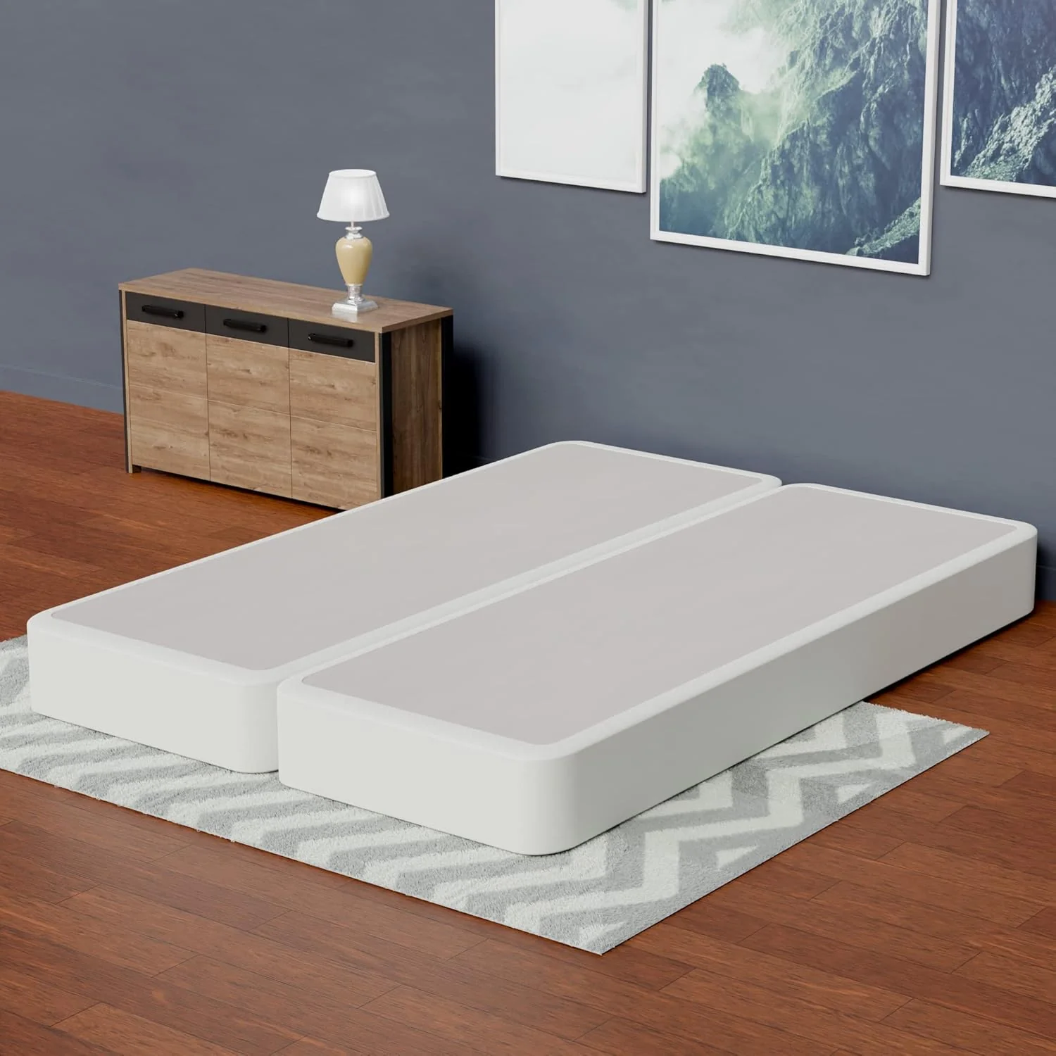 Hollywood Queen Box Spring/Foundation – Wood Split, Low Profile, Beige, Durable & Compliant