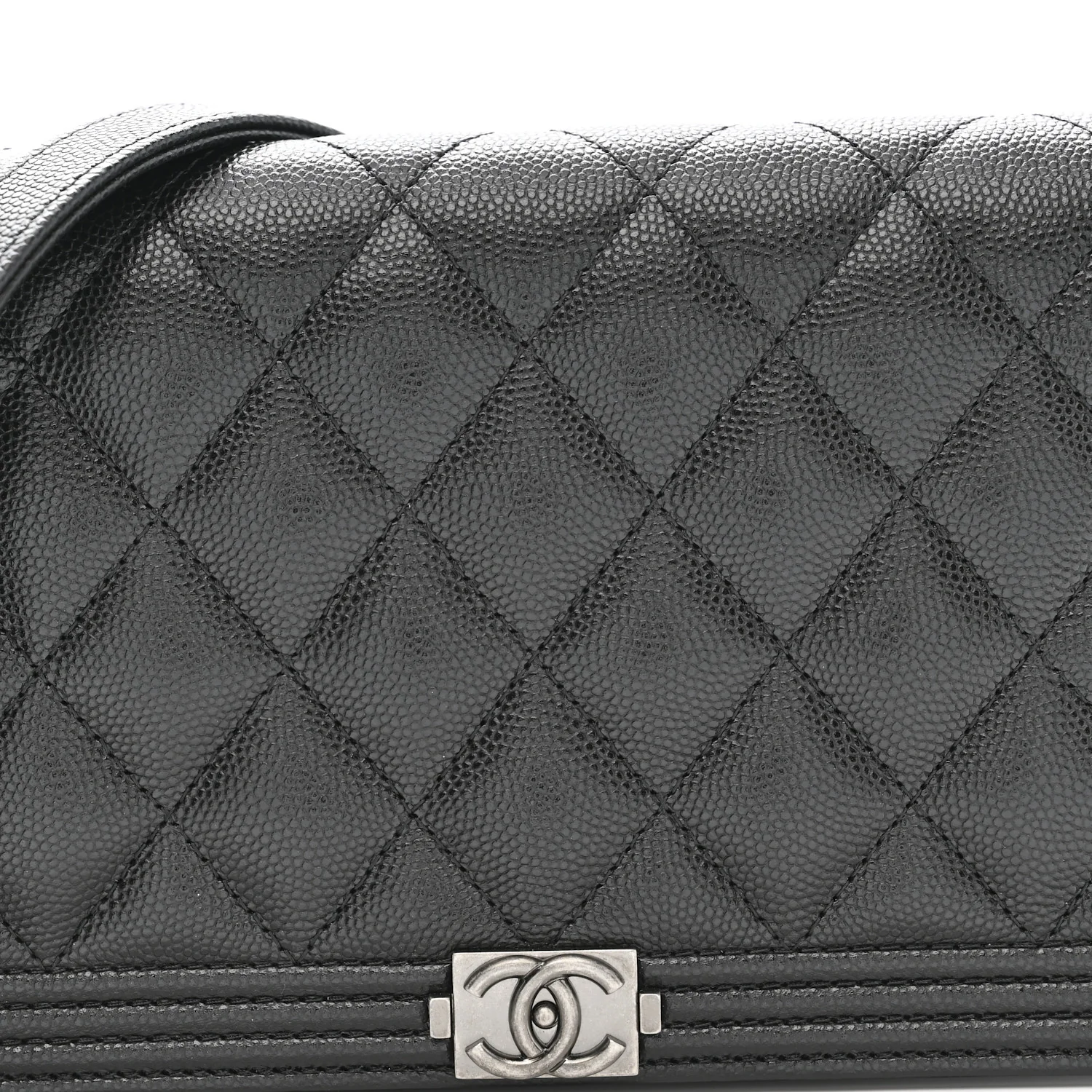 Caviar Quilted Boy Wallet On Chain WOC Black