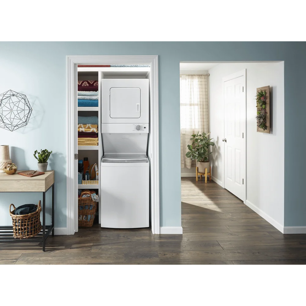 Whirlpool WET4024HW 24 in White Electric Washer/Dryer Stacked Laundry Center