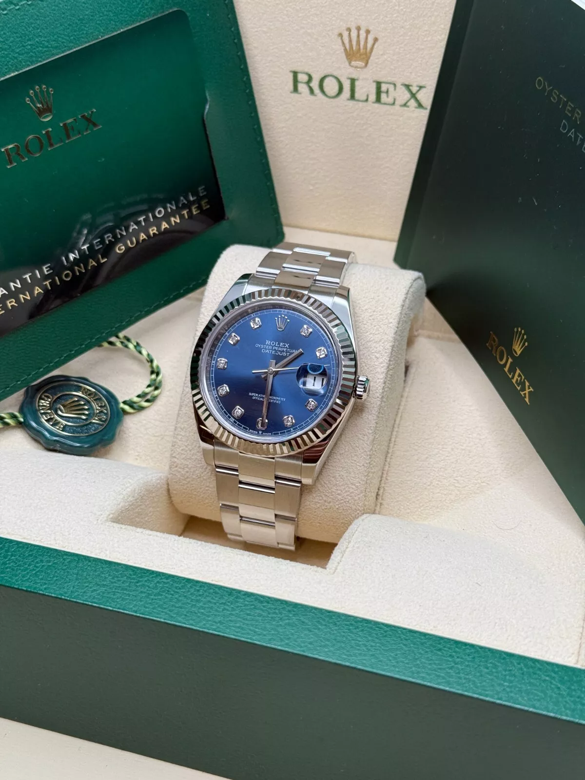 [Super Clone]RLX  Datejust 126334-0015 Blue Diamond Oyster 41mm Stainless Steel Mens Watch