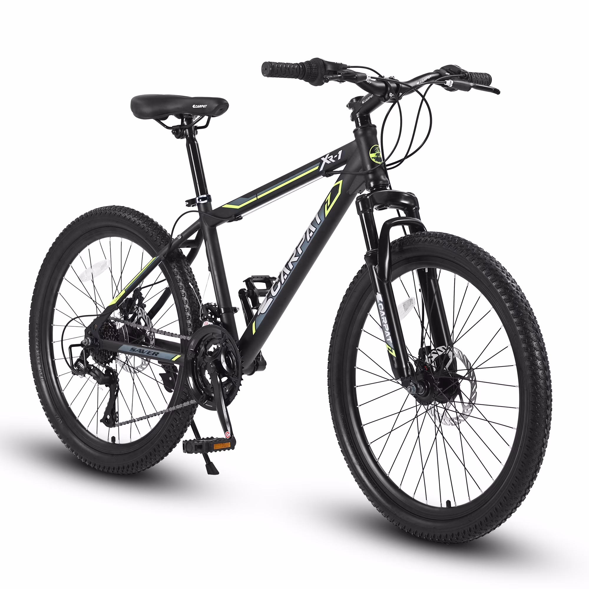 Ambifirner 24-Inch Mountain Bike with Shimano 21-Speed Drivetrain & Dual Disc Brakes – Steel Front Suspension Frame Urban Riding
