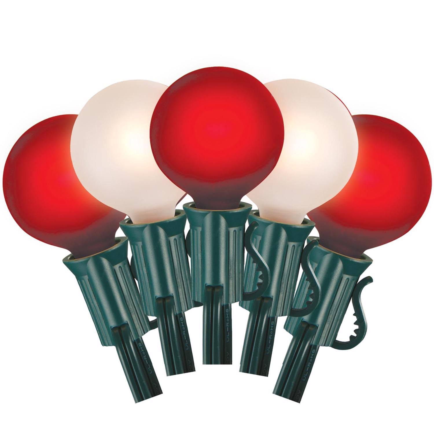 Celebrations 20230-71 G40 Globe Christmas Lights 6' Red/White