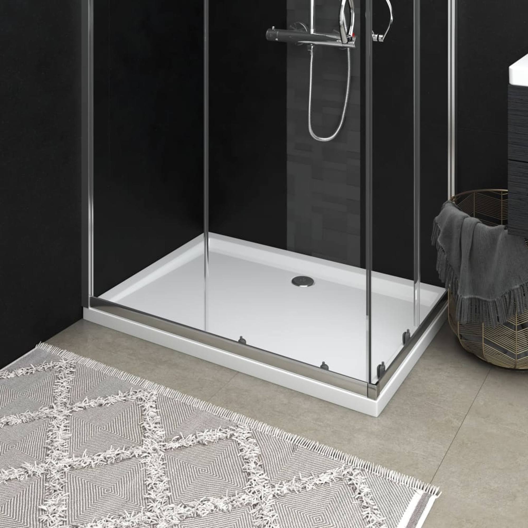 vidaXL Rectangular ABS Shower Base Tray White 27.6
