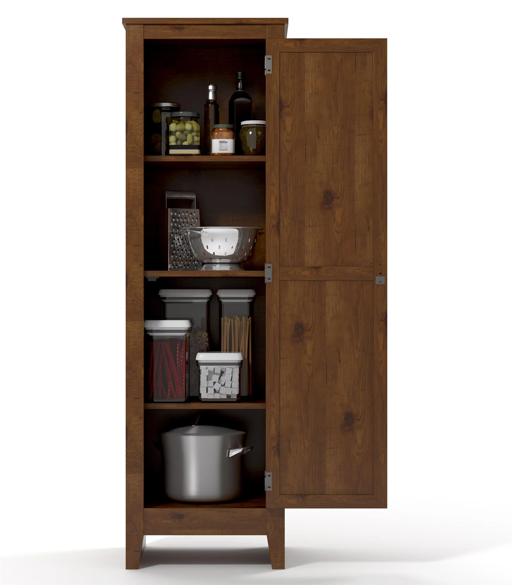 Milford Single Door Storage Pantry Cabinet, Old Fashioned Pine - Image 4