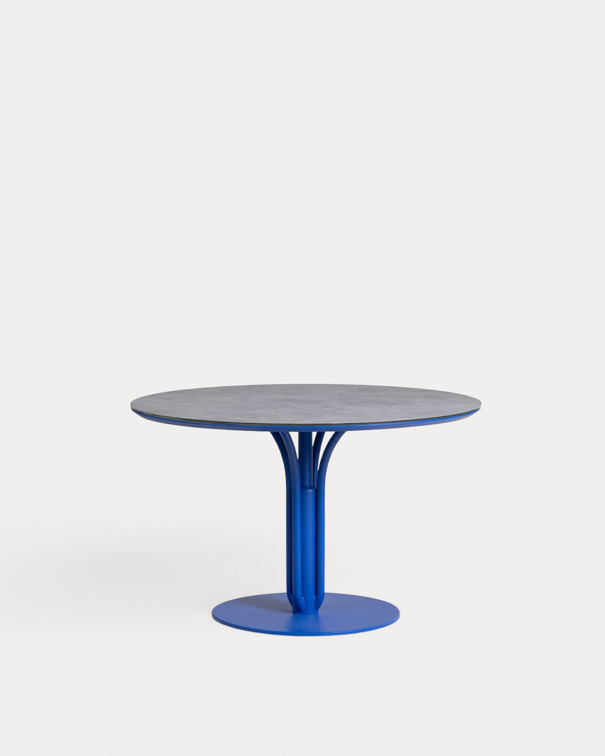 Llibet - Mesa de Comedor Redonda de Metal y Cristal Templado (Ø120 cm) Llibet