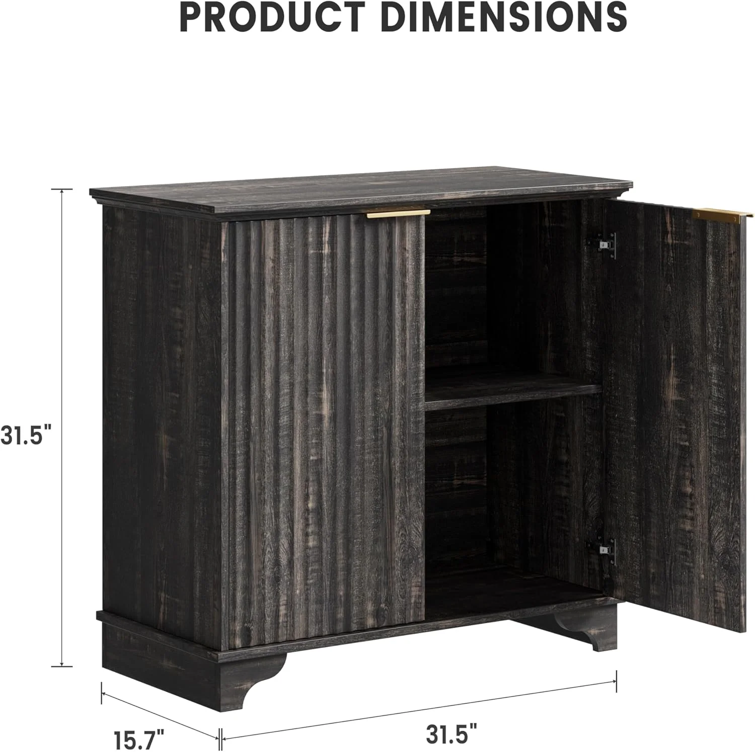 Perfect Deals Await Modern Farmhouse Coffee Bar Cabinet �?Kitchen Storage Cabinet with Fluted Doors, Sideboard Buffet with Adjustable Shelves for Kitchen, Dining Room, and Living Room,White(Dark Oak) - Image 9