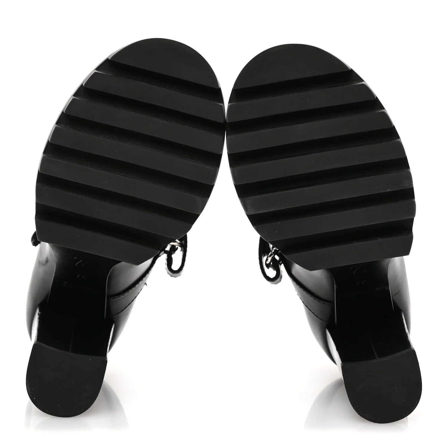 Calfskin Star Trail Ankle Pumps 37 Black