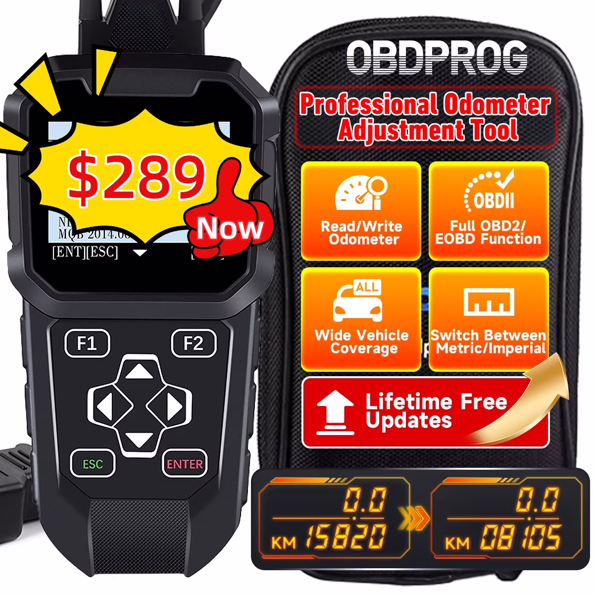 MT401 Automotive Odometer Adjustment Tool Cluster Correction Tool Car Diagnostic Tool OBD2 Scanner Mileage Calibration OBDII Code Reader