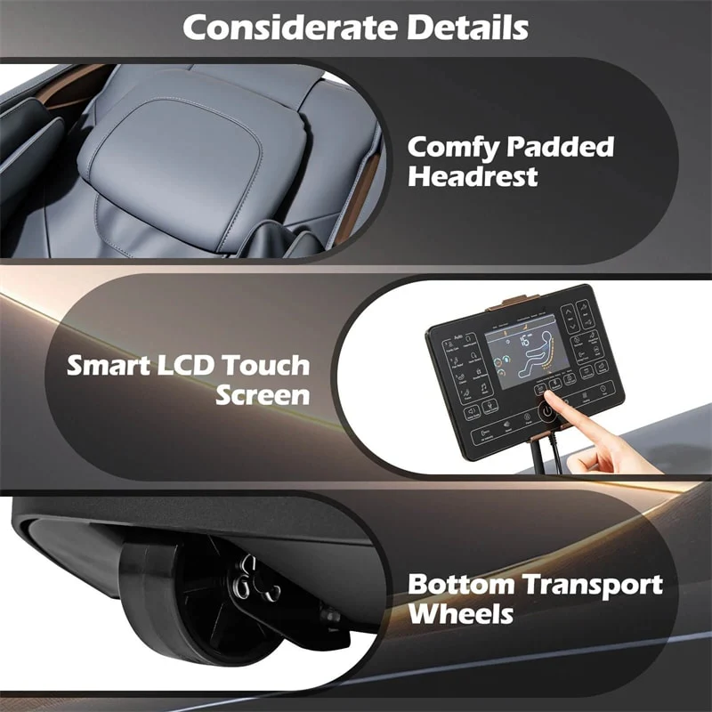 Full Body Zero Gravity Massage Chair, SL Track Massage Recliner with Airbags, Back & Waist Heater, Foot Rollers, Touch Screen, Auto Shoulder Scan