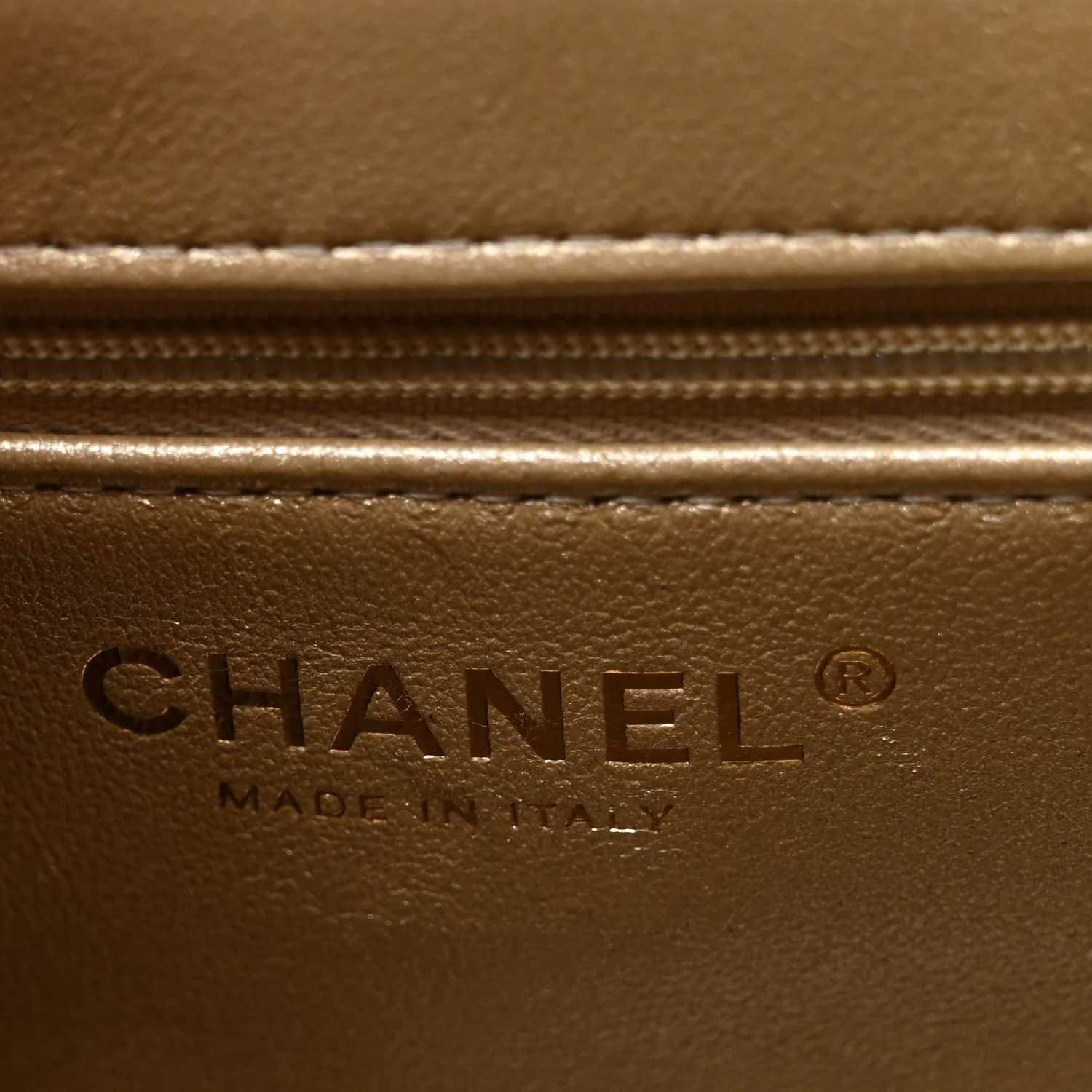Metallic Shiny Aged Calfskin Quilted Nano Kelly Shopper Gold