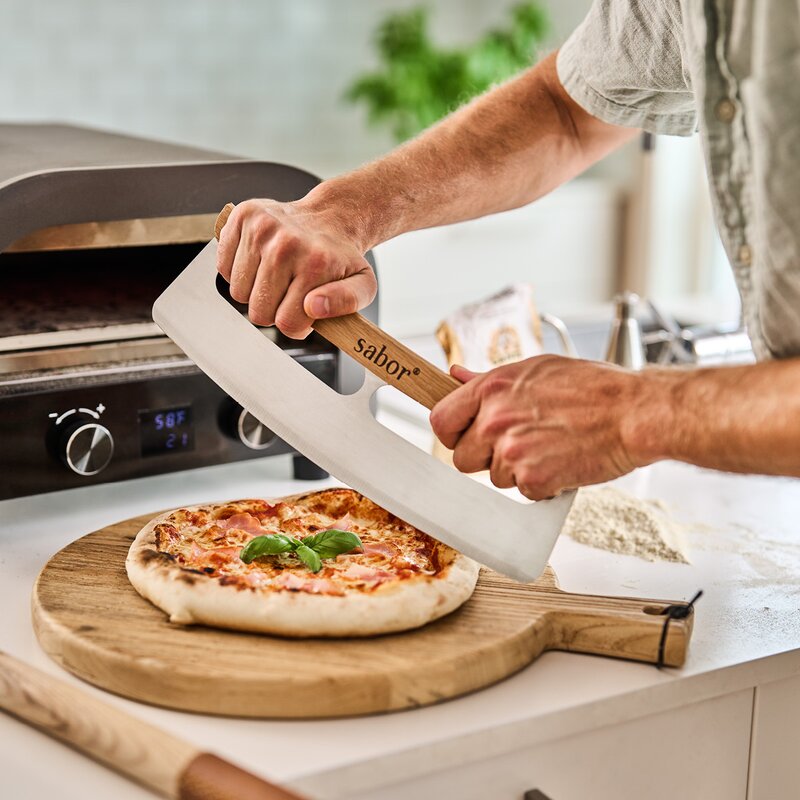 Napo pizzakutter 35 cm eik/børstet