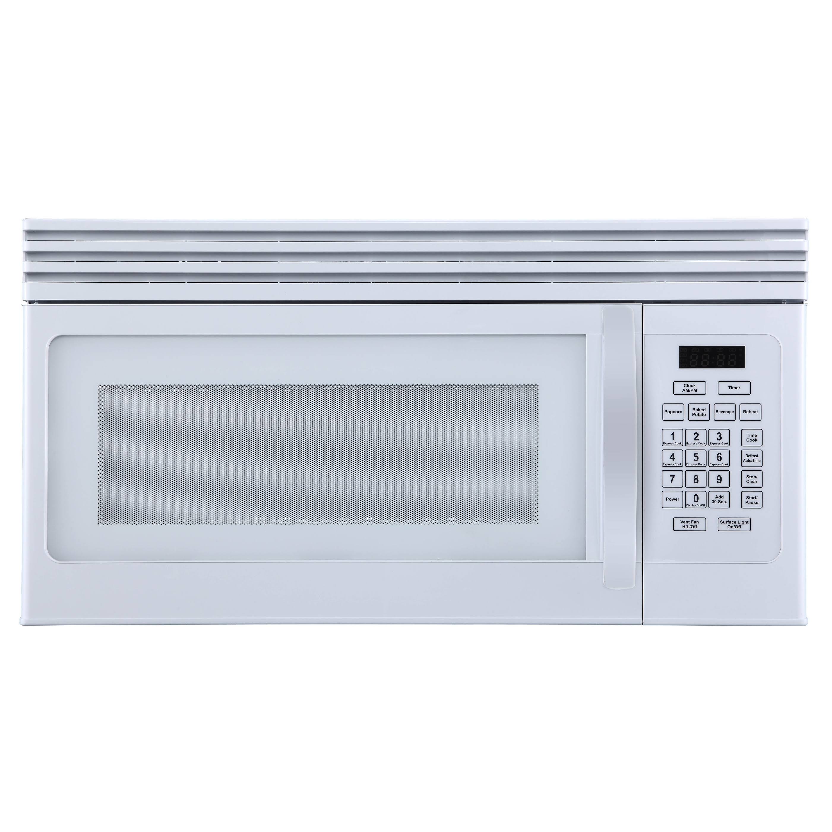 BLACK+DECKER 1.6 Cu ft Over-The-Range Microwave with Top-Mount Air Recirculation Vent, White