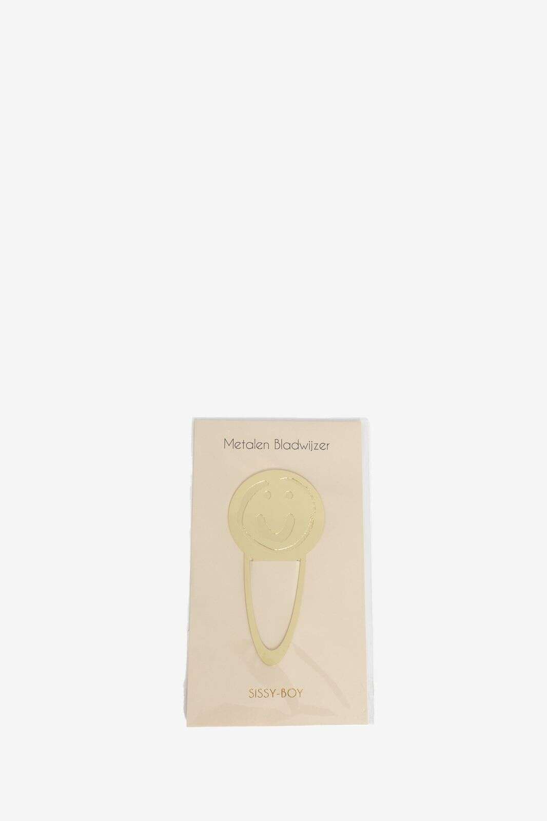 Goudkleurige boekenlegger smiley