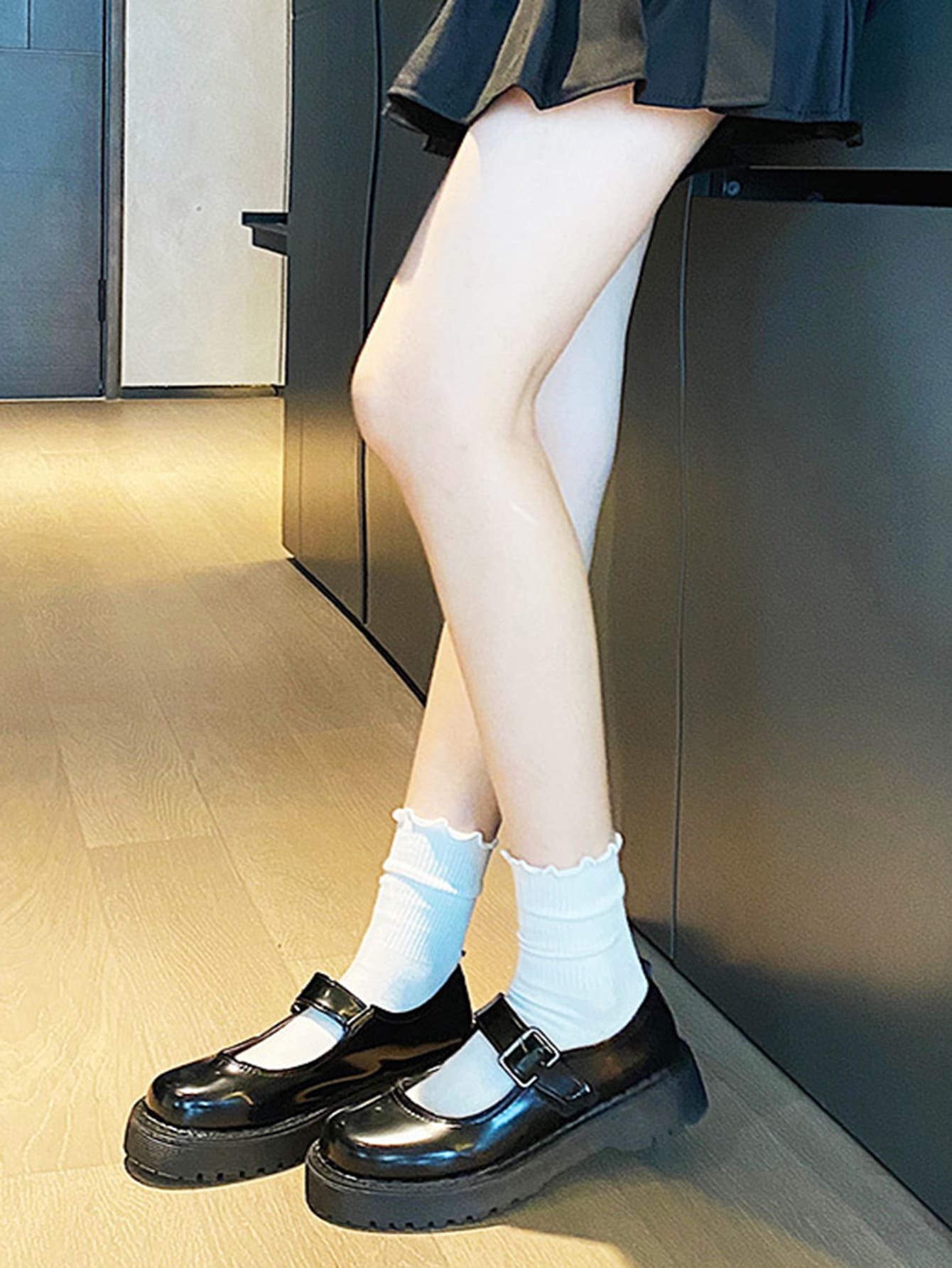 Chaussettes montantes unies