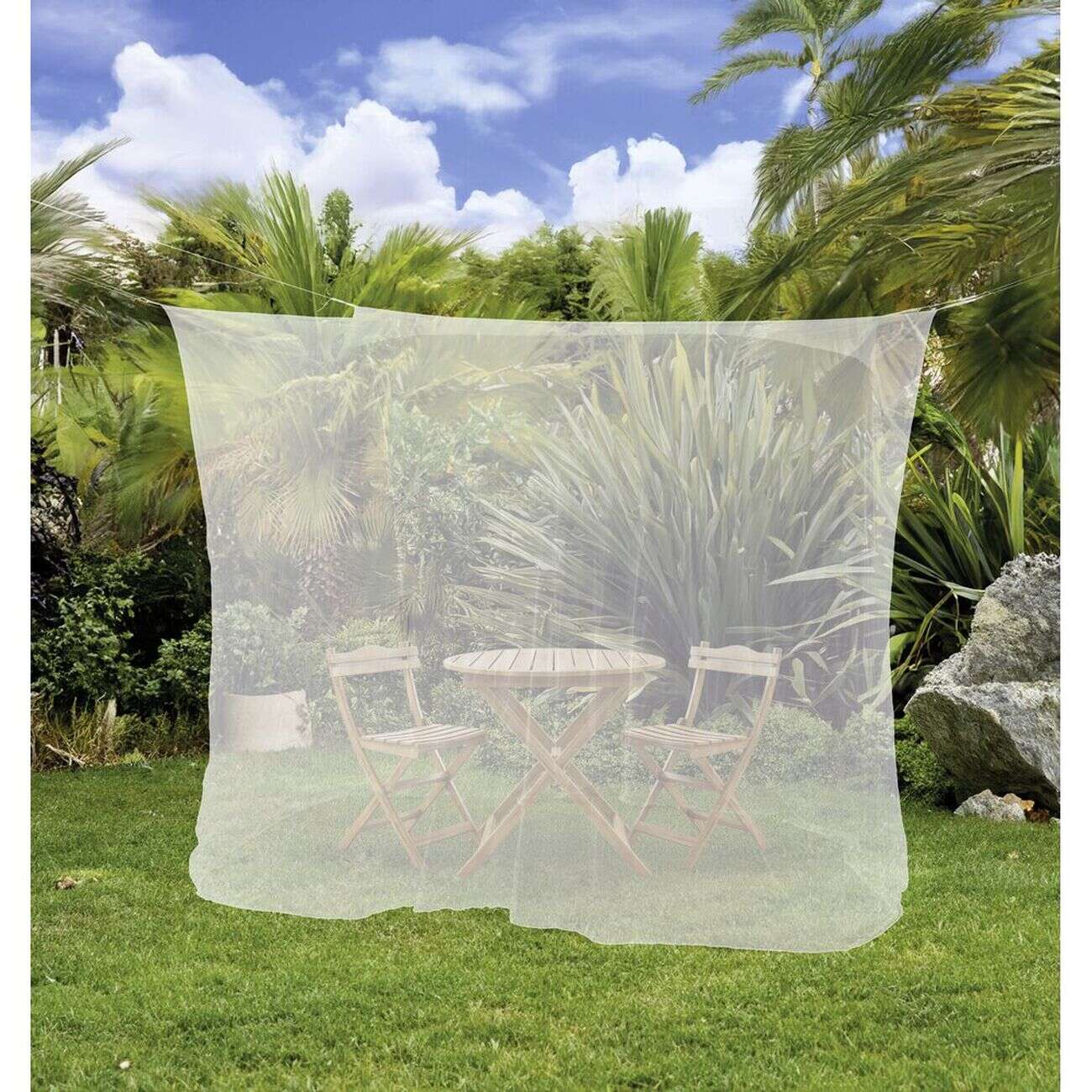 Moustiquaire filet à suspendre blanc 200x200x200cm avec sac