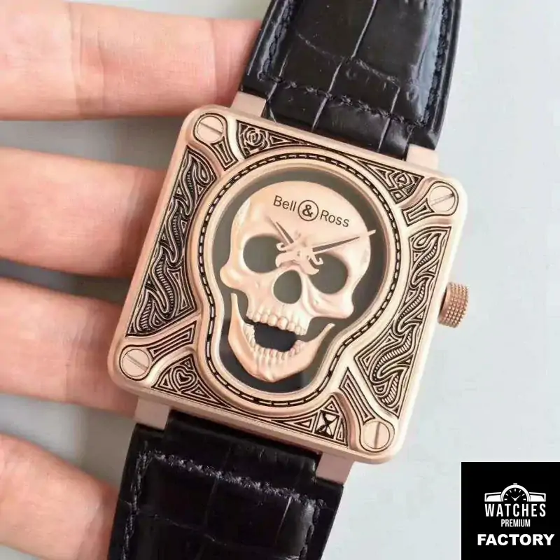 Bell & Ross BR 01 Skull Bronze Rose Gold and Black Dial