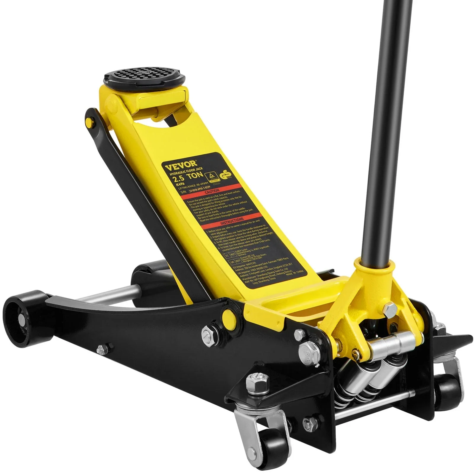 VEVOR Low Profile Floor Jack 2.5 Ton Heavy Duty Steel Dual Piston Rapid Pump