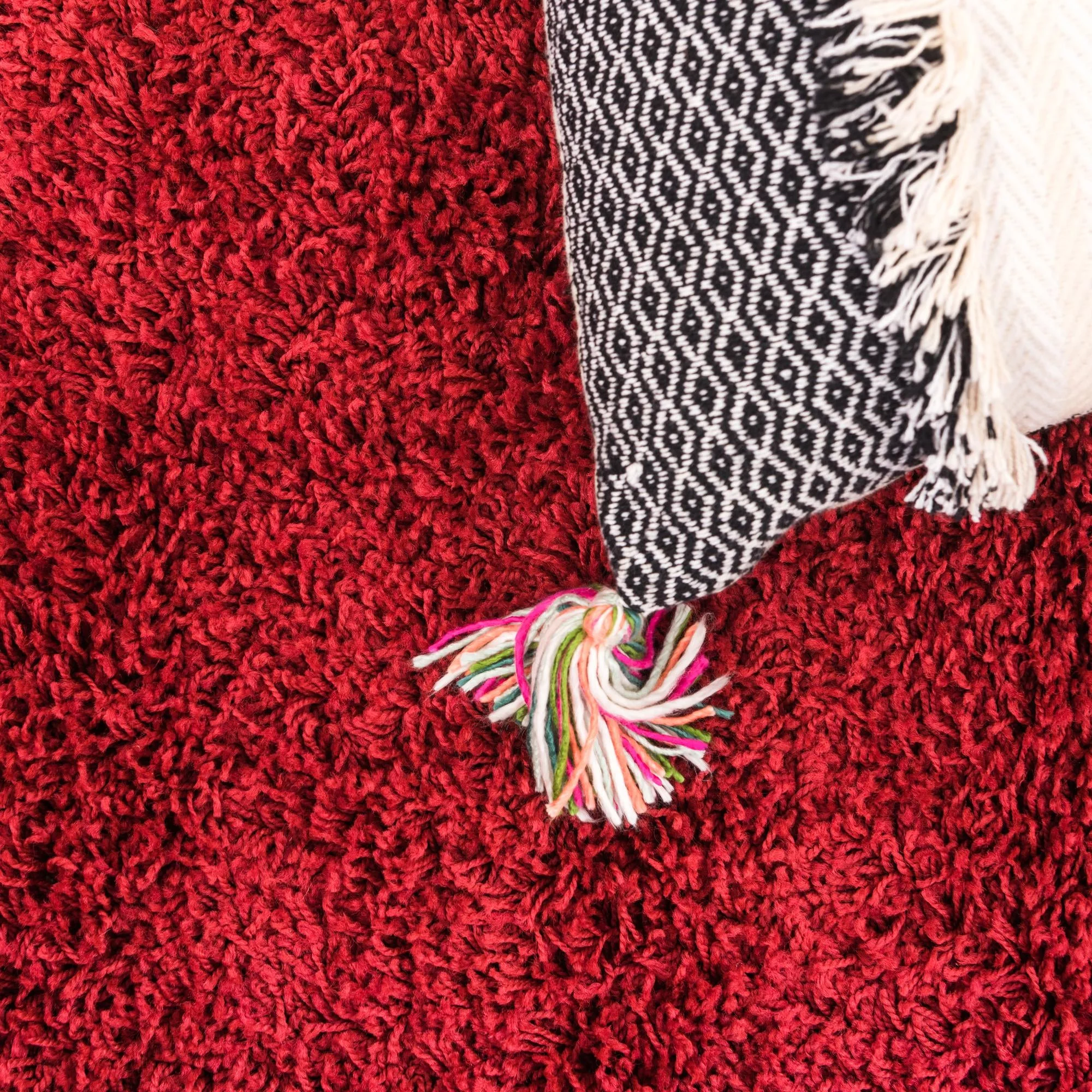 Solid Shag Collection Rug �C 13 Ft Runner Cherry Red Shag Rug Perfect For Hallways, Entryways - Image 8