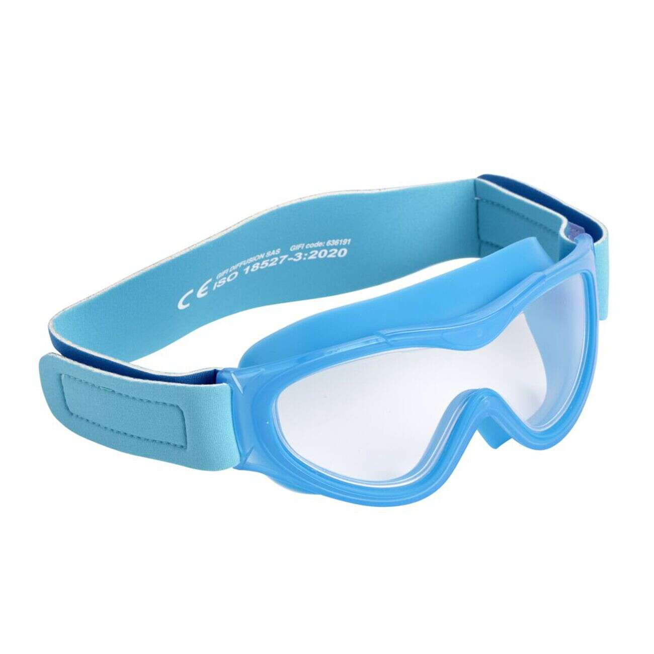 Masque de natation bébé plastique bleu 15x7xH4cm