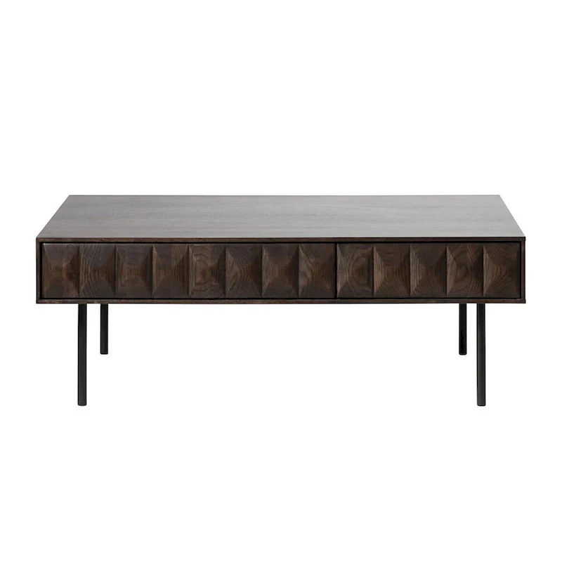 Rye Studio Contemporary 46-Inch Wide Espresso Oak Coffee Table with 2 Drawers - Dimensions: 28W x 46L x 16.5H