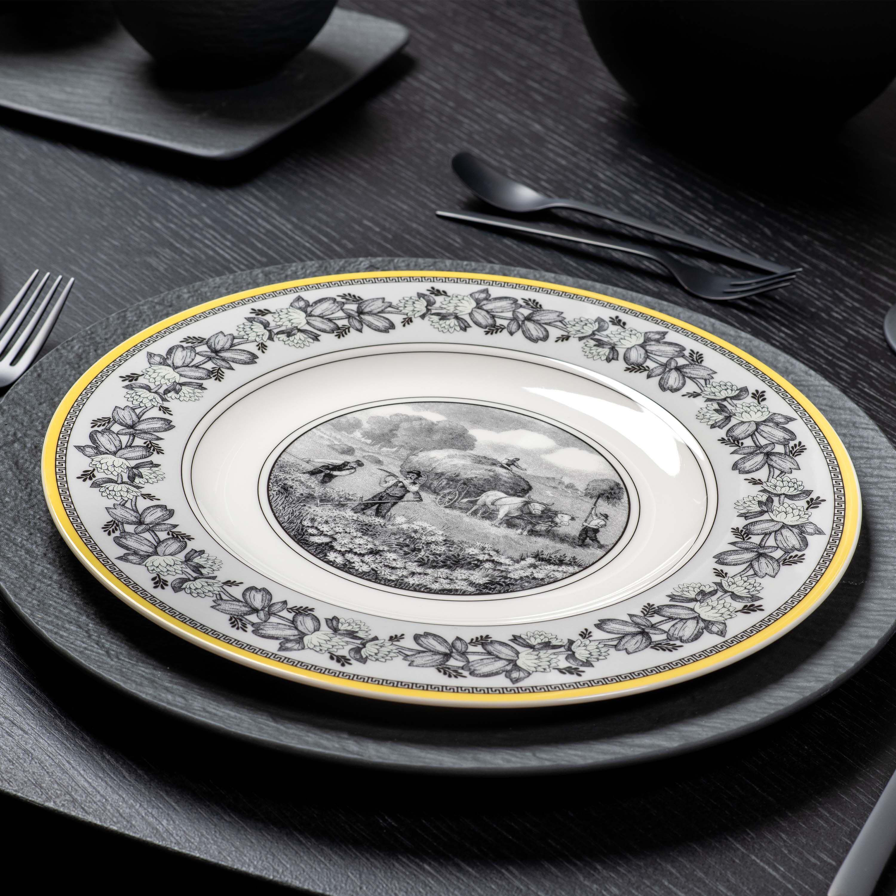 Audun Dinner plate - Multi-colored, 10.7'', Premium Porcelain