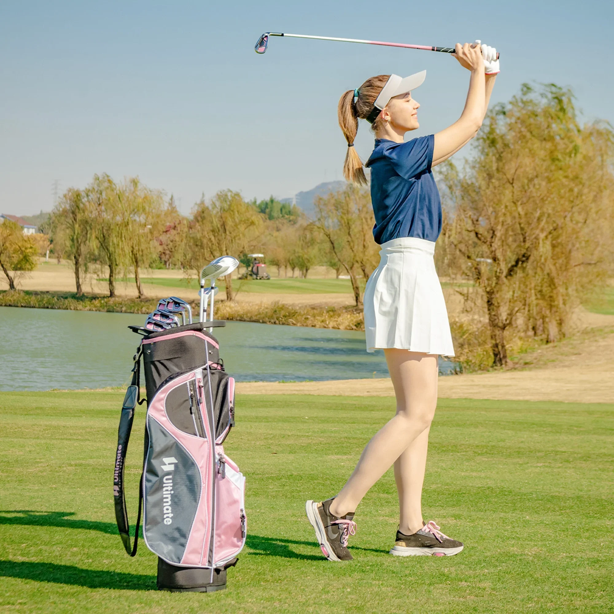 Ultimate Women’s Complete Golf Club Set Golf Club Package Set w/ Rain Hood, Right Hand Purple
