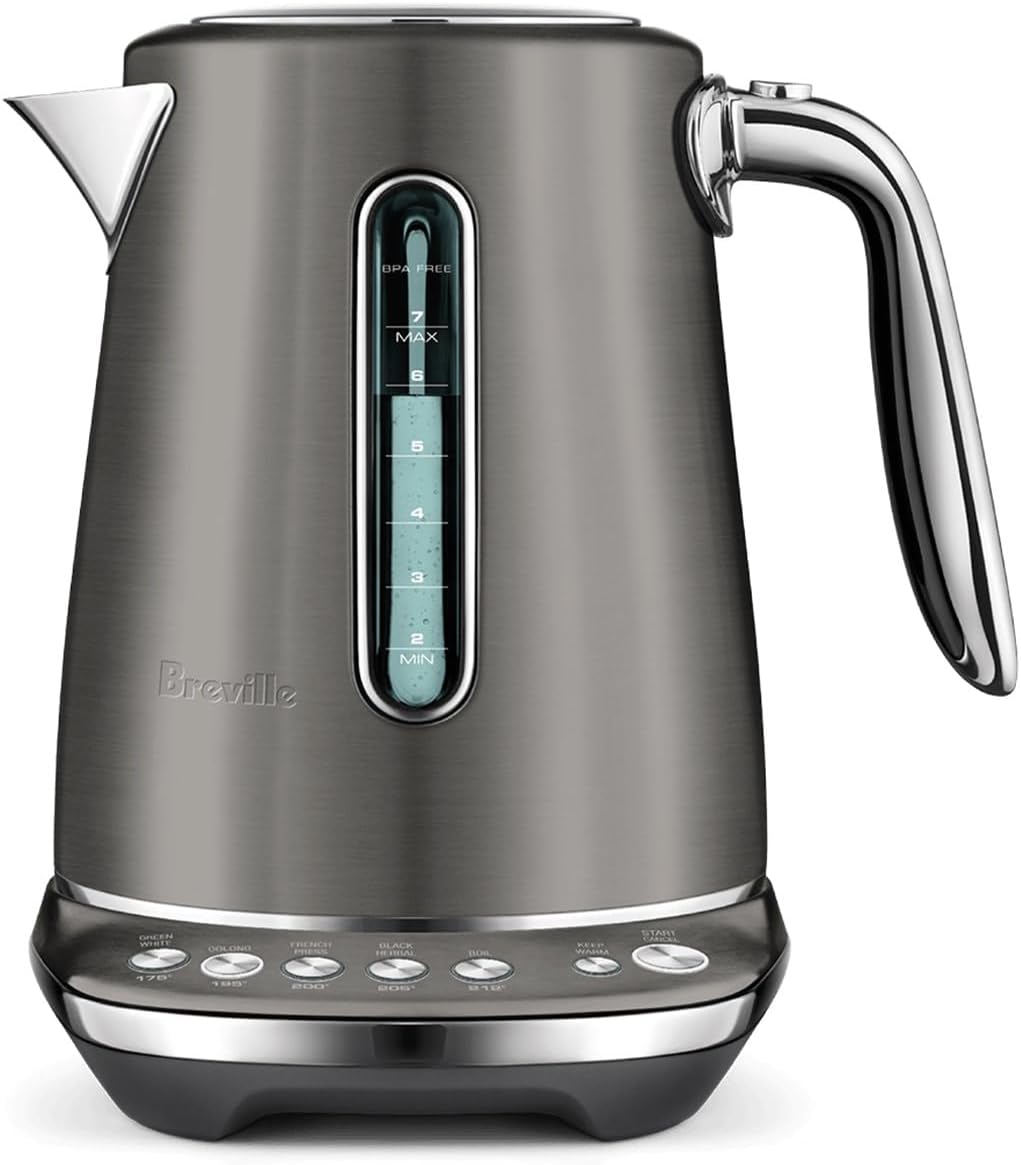 Breville BKE845BST Smart Kettle Luxe Water Heater, 7 Cup, Black Stainless Steel