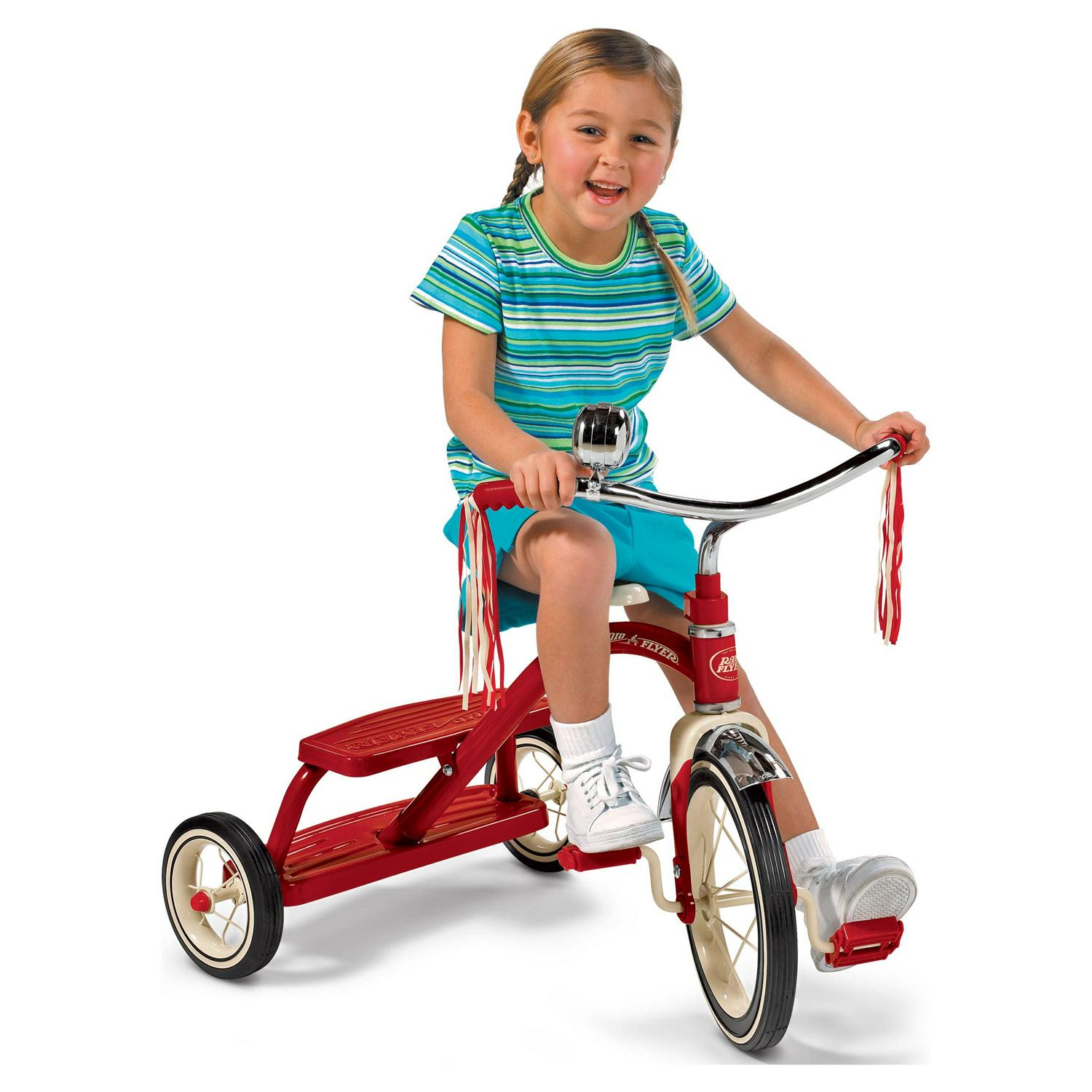 . Classic Red Dual Deck Tricycle. 12#8243; Front Wheel. Red - Image 5