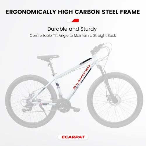 Raistyw 27 inch Mountain Bike 21 Speed, Aluminum Frame Bicycle for Women with Disc Brake, Suspension Fork, White
