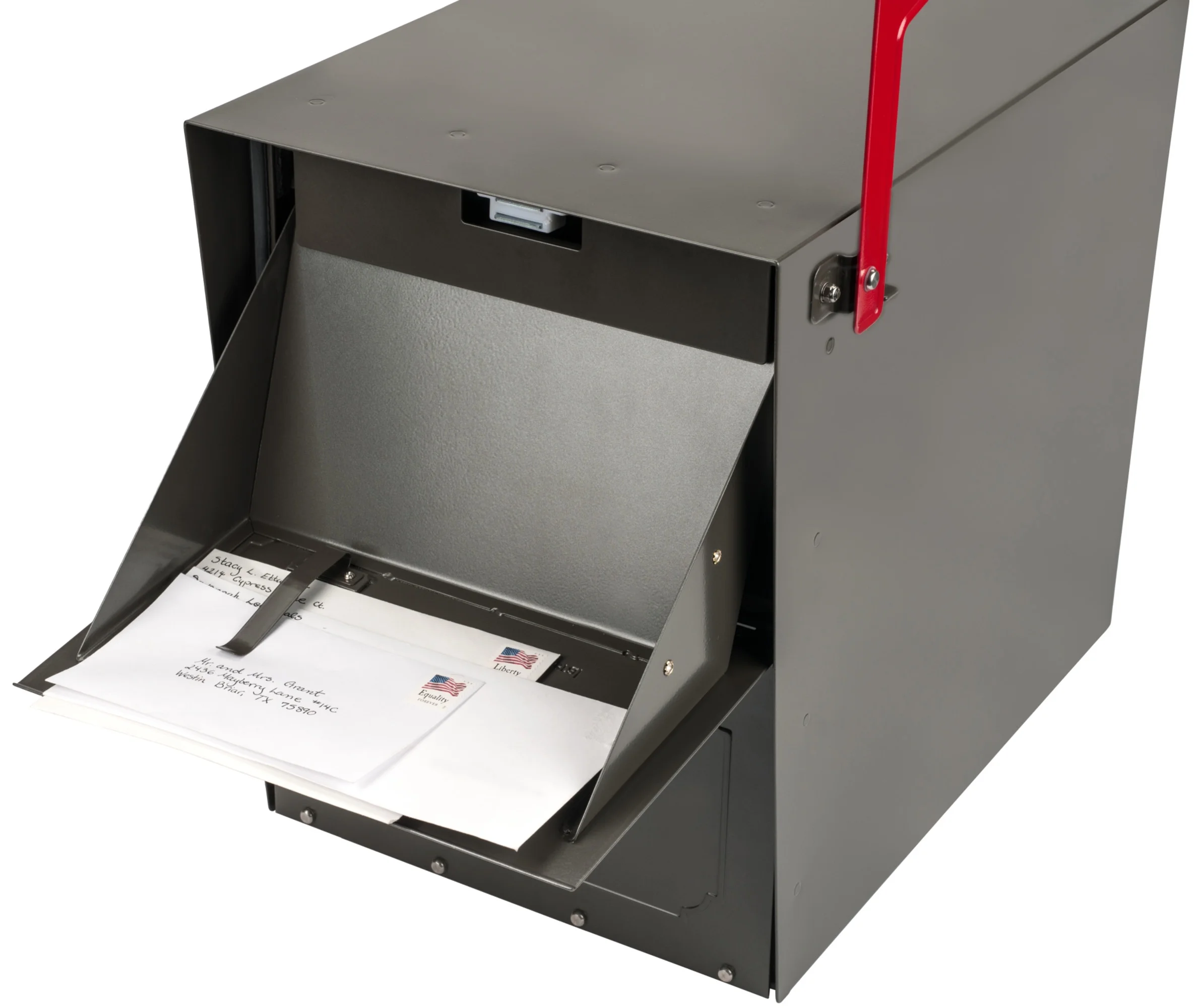 Oasis Classic Black Post Mount Mailbox, Galvanized Steel, Locking(Black) - Image 8