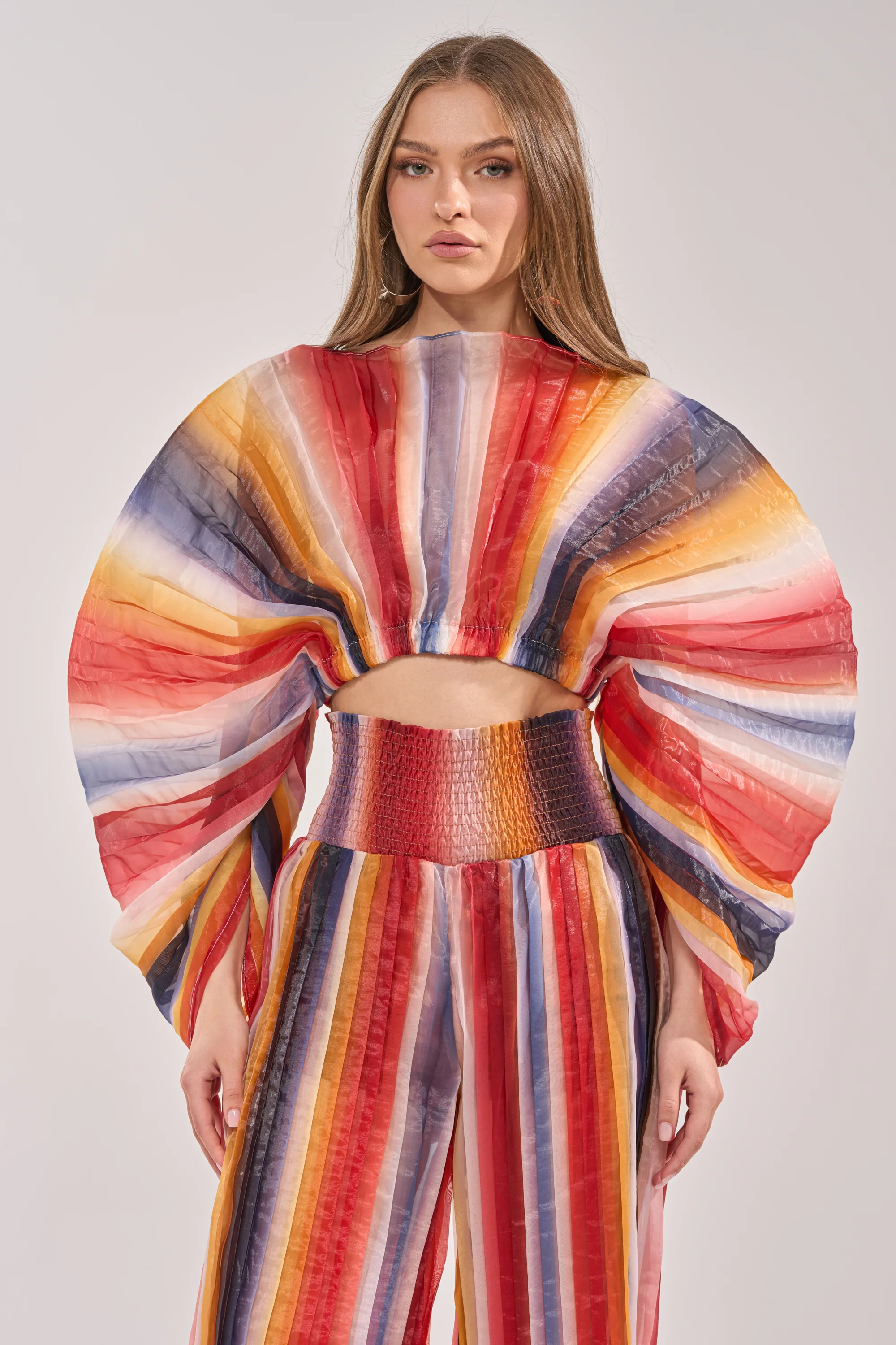 FANNED OUT CHIFFON BLOUSE - Akira Store