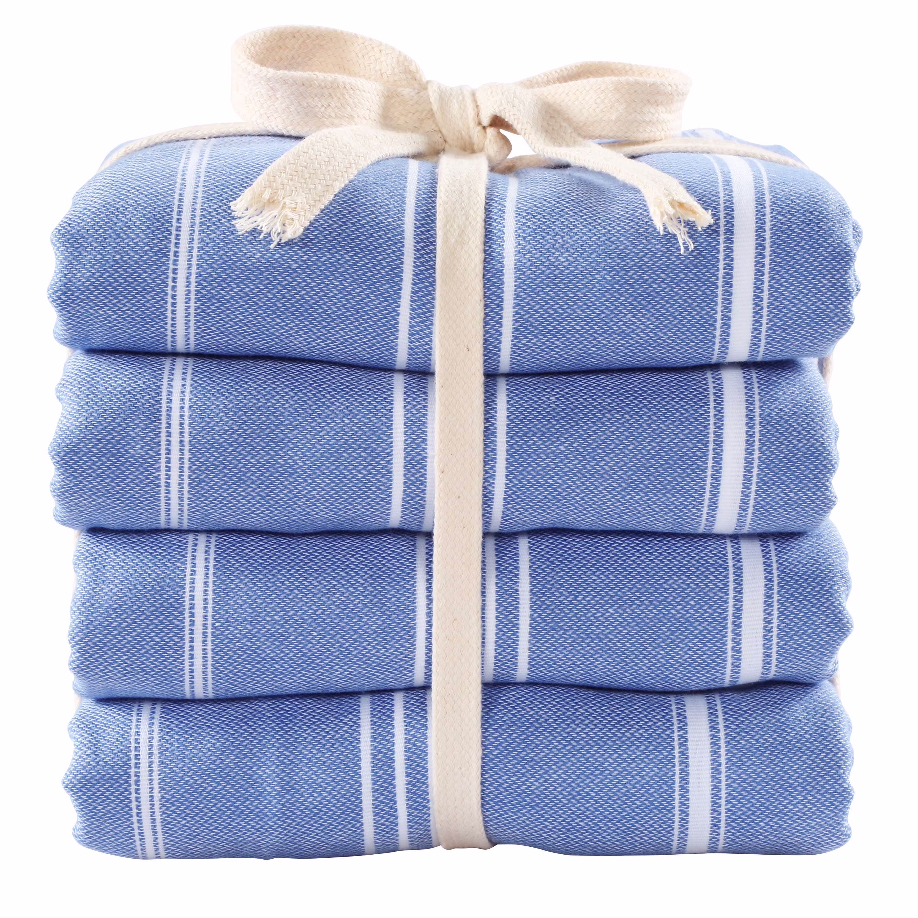 Cacala Turkish Beach Towel 100% Cotton, Set of 4, Sand-Free and Quick-Drying Perfect as an Extra Large Travel Towel, Beach Accessory, or Gift for Beach Lovers, 39�� x 70��