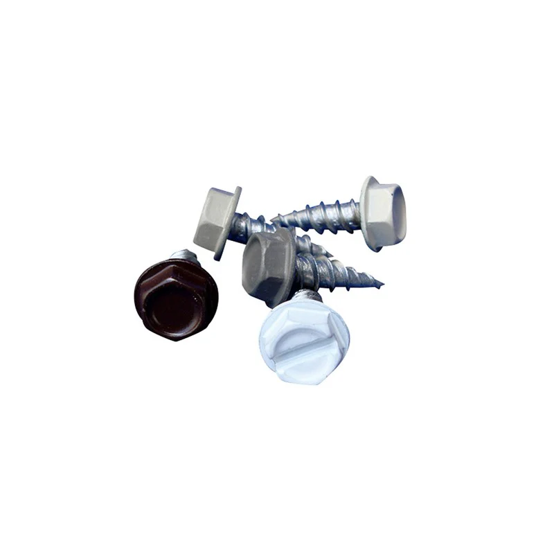 Scrooscoop #8 x 1/2 in Hex Head Self-Drilling Screws, #29 Driver, Adobe Tan, 100-Pack Bag