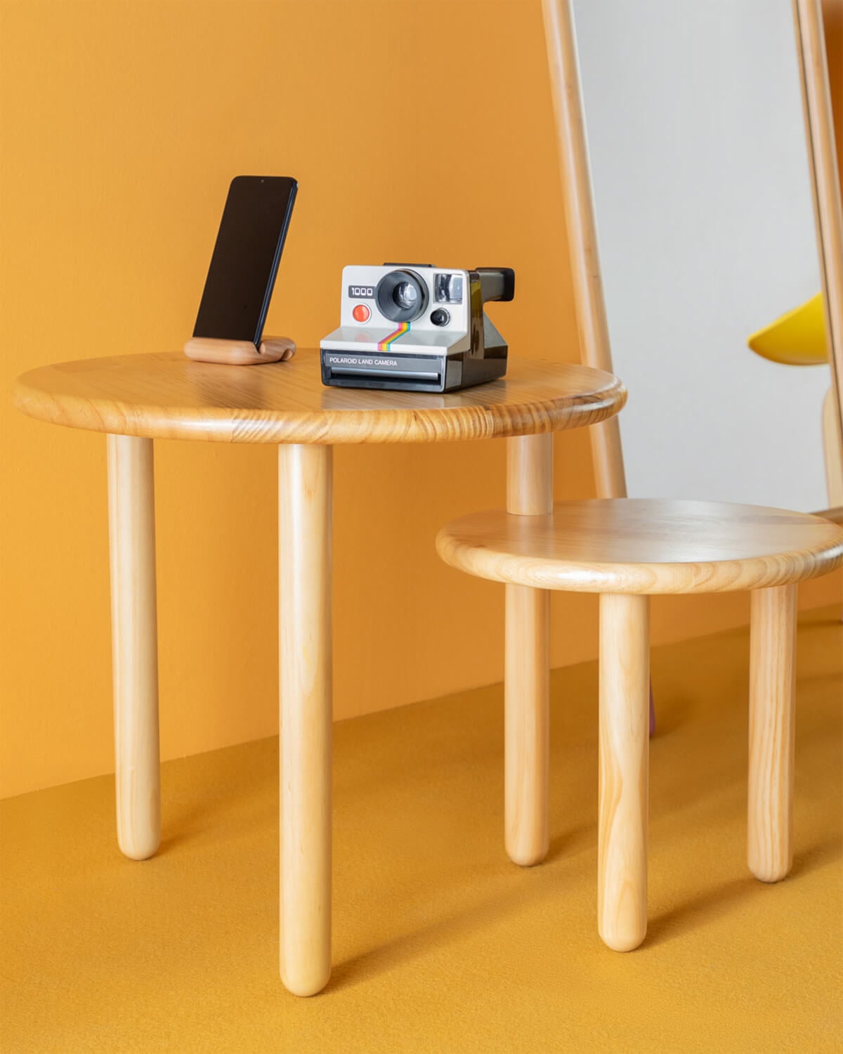Piy - Mesa Auxiliar de Madera (Ø80 cm) Piy