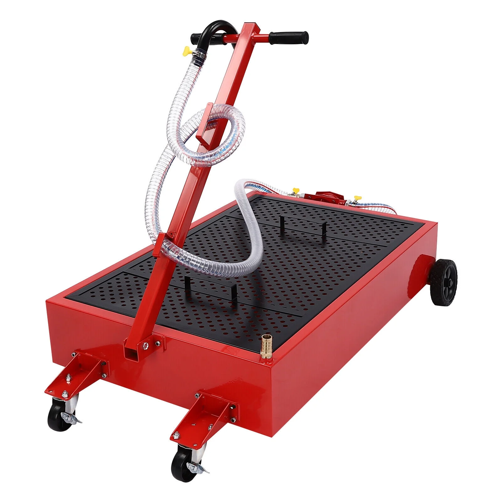Low Profile Oil Drain Pan 20 Gallon Oil Drain Cart w/ 110W Manual Pump Hose - Image 3