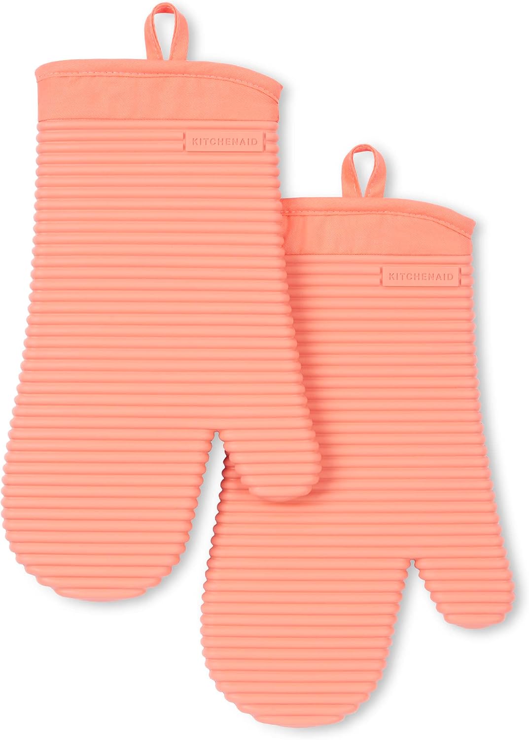 KITCHENAID Ribbed Soft Silicone Oven Mitt 2-Pack Set, 7.5