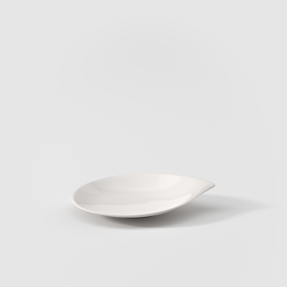 Flow Appetizer/ Bread Plate - White, 8.1'' x 6.9'', Premium Porcelain
