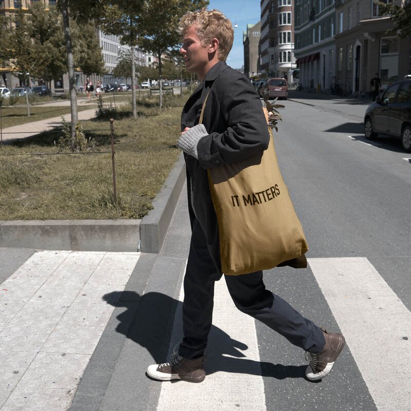 Handlenett gjenbrukbart 50x35 cm khaki