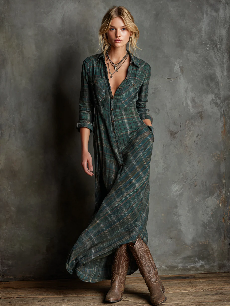 Graziella | Robe maxi rayée avec col